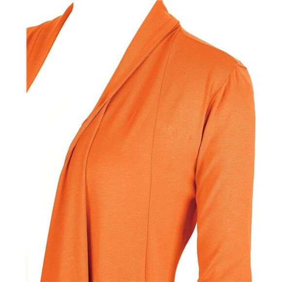 Women's Long Sleeve Open Front Drape Cardigan – Casual, Lightweight Blazer - Picture 4 of 6